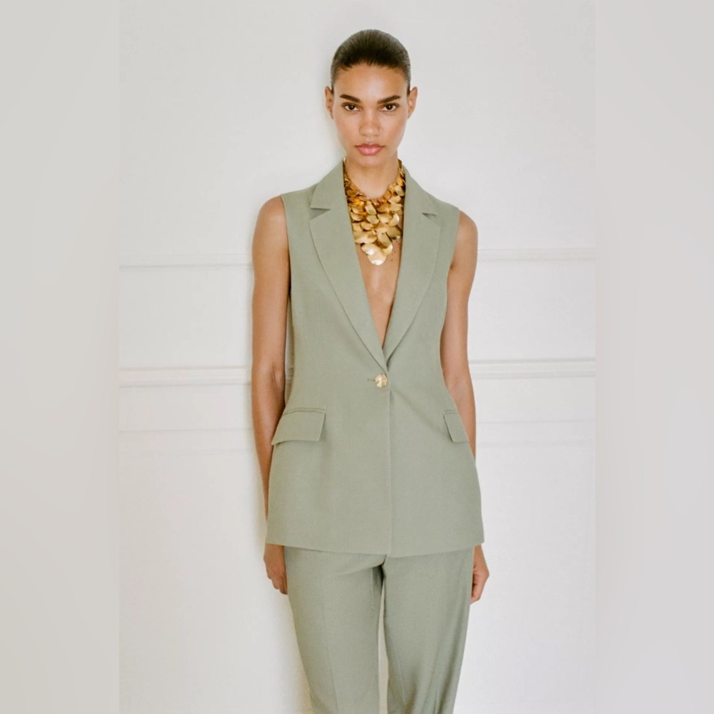 Zara LINEN LONG VEST
